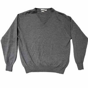 Peter‎ Millar Mens Gray XXL 100% Merino Wool V-Neck Long Sleeve Sweater